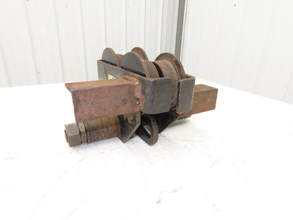 CM 633 Series 1 Ton Plain Type Manual Push Trolley 3"-8" Beam Flange 2000Lb