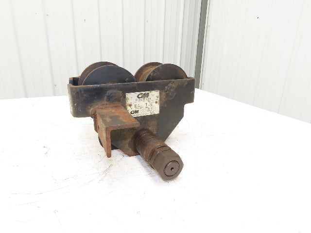 CM 633 Series 1 Ton Plain Type Manual Push Trolley 3"-8" Beam Flange 2000Lb