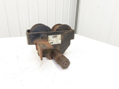 CM 633 Series 1 Ton Plain Type Manual Push Trolley 3"-8" Beam Flange 2000Lb