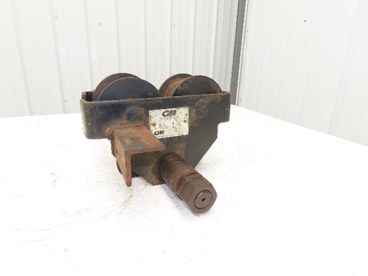 CM 633 Series 1 Ton Plain Type Manual Push Trolley 3"-8" Beam Flange 2000Lb