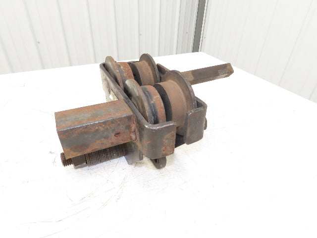 CM 633 Series 1 Ton Plain Type Manual Push Trolley 3"-8" Beam Flange 2000Lb