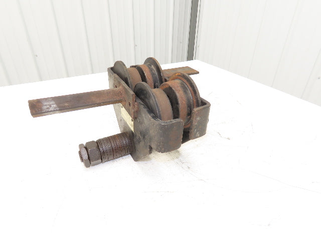 CM 633 Series 1 Ton Plain Type Manual Push Trolley 3"-8" Beam Flange 2000Lb