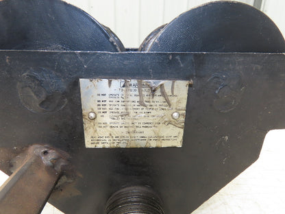 CM 633 Series 1 Ton Plain Type Manual Push Trolley 3"-8" Beam Flange 2000Lb