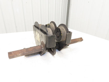 CM 633 Series 1 Ton Plain Type Manual Push Trolley 3"-8" Beam Flange 2000Lb