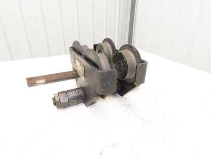 CM 633 Series 1 Ton Plain Type Manual Push Trolley 3"-8" Beam Flange 2000Lb