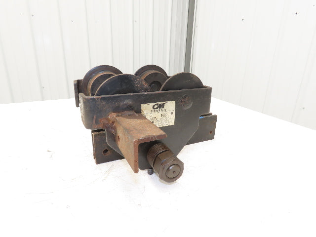 CM 633 Series 1 Ton Plain Manual Push Trolley 3"-8" Beam 2000Lb w/Hanger Plates