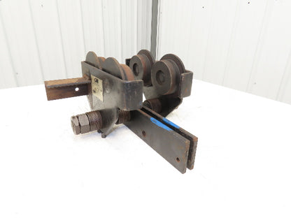 CM 633 Series 1 Ton Plain Manual Push Trolley 3"-8" Beam 2000Lb w/Hanger Plates
