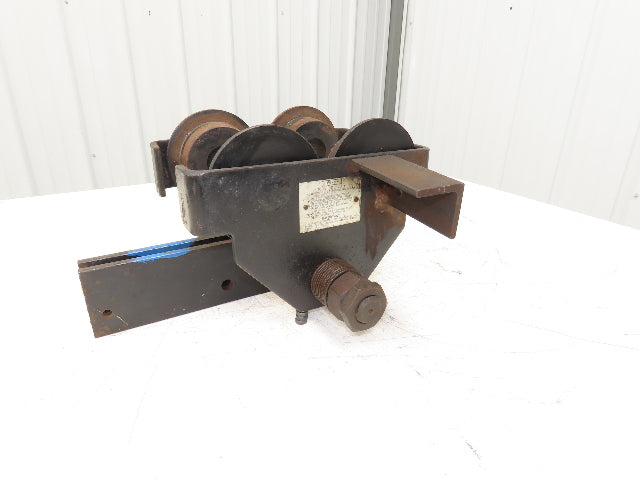 CM 633 Series 1 Ton Plain Manual Push Trolley 3"-8" Beam 2000Lb w/Hanger Plates