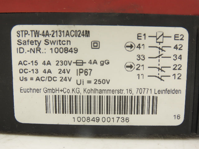 Euchner STP-TW-4A-2131AC024M Safety Guard Switch TWIN 230VAC 24V AC/DC  IP67