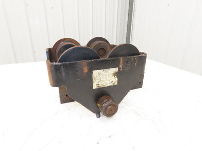 CM 633 Series 1 Ton Plain Manual Push Trolley 3"-8" Beam 2000Lb w/Hanger Plates