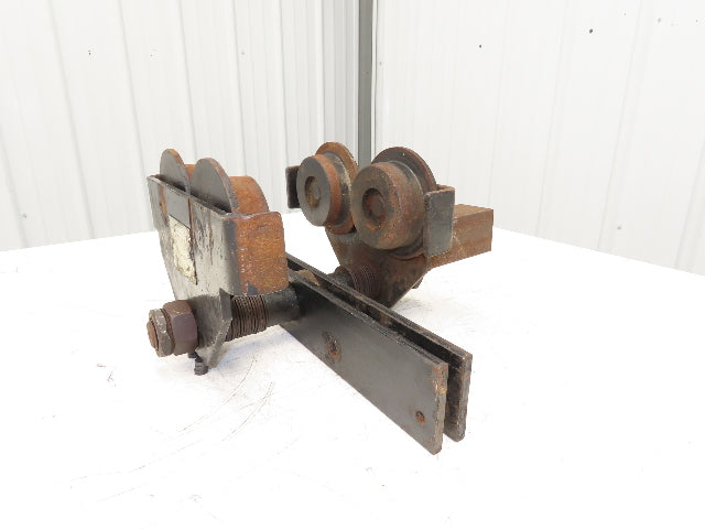 CM 633 Series 1 Ton Plain Manual Push Trolley 3"-8" Beam 2000Lb w/Hanger Plates