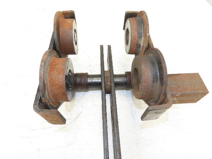CM 633 Series 1 Ton Plain Manual Push Trolley 3"-8" Beam 2000Lb w/Hanger Plates