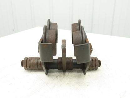 CM 633 Series 1 Ton Plain Type Manual Push Trolley 3"-8" Beam Flange 2000Lb