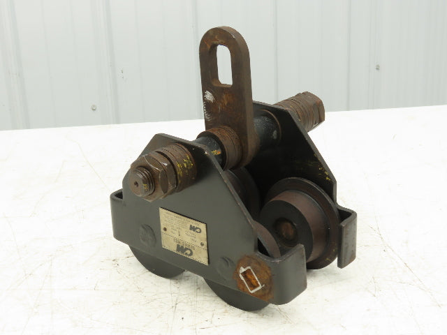 CM 633 Series 1 Ton Plain Type Manual Push Trolley 3"-8" Beam Flange 2000Lb
