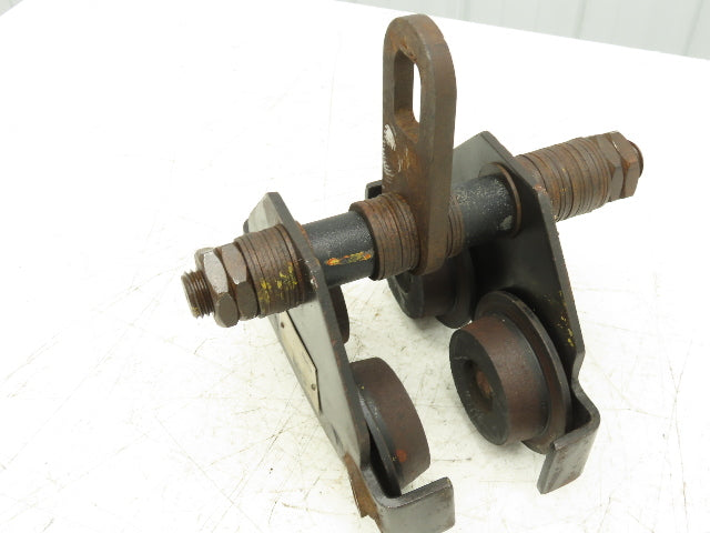 CM 633 Series 1 Ton Plain Type Manual Push Trolley 3"-8" Beam Flange 2000Lb