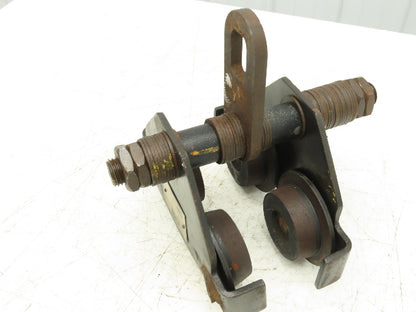 CM 633 Series 1 Ton Plain Type Manual Push Trolley 3"-8" Beam Flange 2000Lb