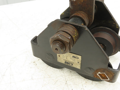 CM 633 Series 1 Ton Plain Type Manual Push Trolley 3"-8" Beam Flange 2000Lb