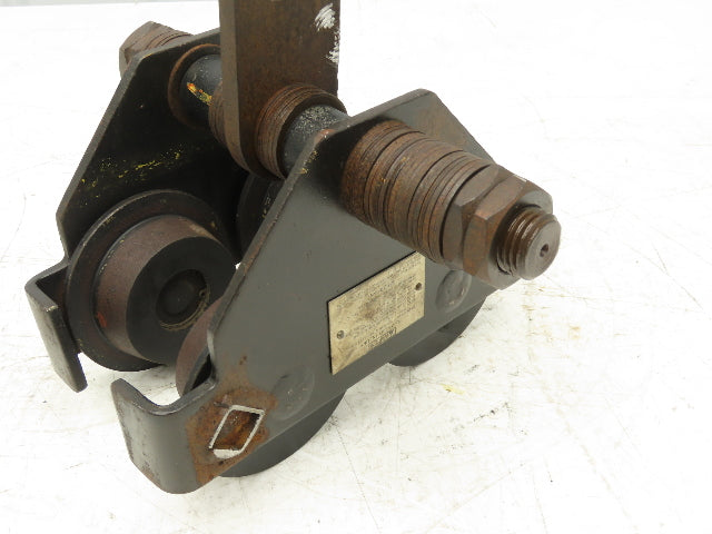 CM 633 Series 1 Ton Plain Type Manual Push Trolley 3"-8" Beam Flange 2000Lb