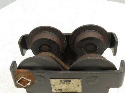 CM 633 Series 1 Ton Plain Type Manual Push Trolley 3"-8" Beam Flange 2000Lb
