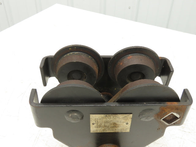 CM 633 Series 1 Ton Plain Type Manual Push Trolley 3"-8" Beam Flange 2000Lb