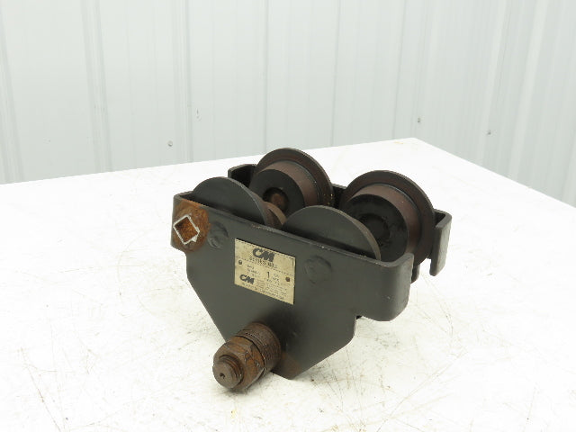 CM 633 Series 1 Ton Plain Type Manual Push Trolley 3"-8" Beam Flange 2000Lb