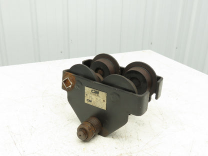 CM 633 Series 1 Ton Plain Type Manual Push Trolley 3"-8" Beam Flange 2000Lb