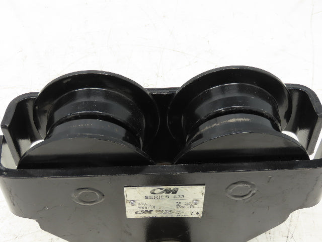 CM Series 633  2-Ton Plain Manual Push Trolley 3-5/8"- 8" Beam 4000Lb -No Hanger