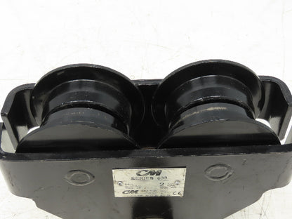CM Series 633  2-Ton Plain Manual Push Trolley 3-5/8"- 8" Beam 4000Lb -No Hanger