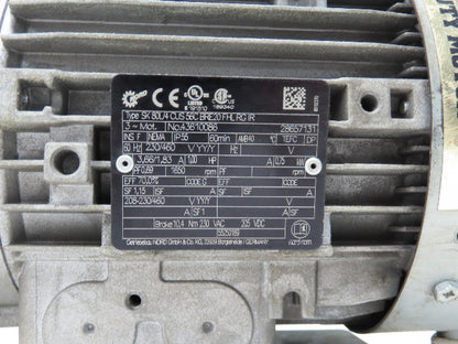 Nord SK80L/4 CUS 56CBRE20FHLRGIR Gearmotor 1Hp 230/460V 10:1 Ratio 1SIS50-N56C
