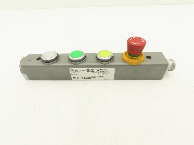 Fortress Interlocks Pushbutton Station Illuminated White Green Yellow E-Stop