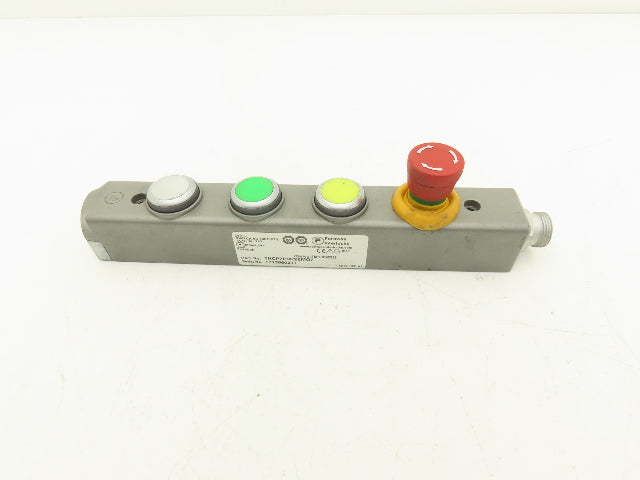 Fortress Interlocks Pushbutton Station Illuminated White Green Yellow E-Stop