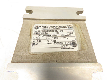 Nord SK80L/4CUSBRE20HLHRG Gearmotor 1Hp 230/460V 10:1 Ratio 1SIS50-IEC80-80L/4CU