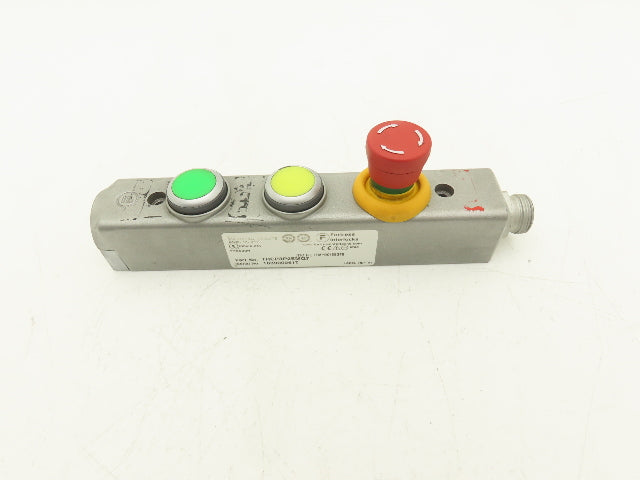Fortress Interlocks 3-Pushbutton Station Illuminated Green Yellow E-Stop 24V