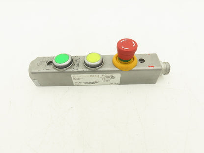 Fortress Interlocks 3-Pushbutton Station Illuminated Green Yellow E-Stop 24V