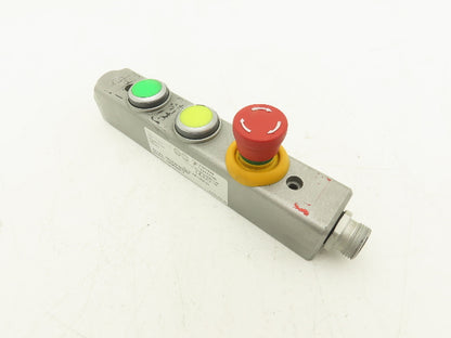 Fortress Interlocks 3-Pushbutton Station Illuminated Green Yellow E-Stop 24V