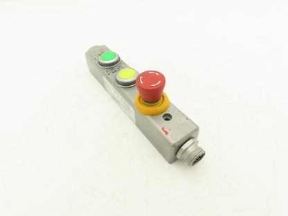 Fortress Interlocks 3-Pushbutton Station Illuminated Green Yellow E-Stop 24V