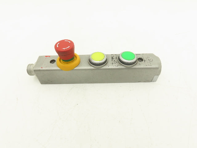 Fortress Interlocks 3-Pushbutton Station Illuminated Green Yellow E-Stop 24V