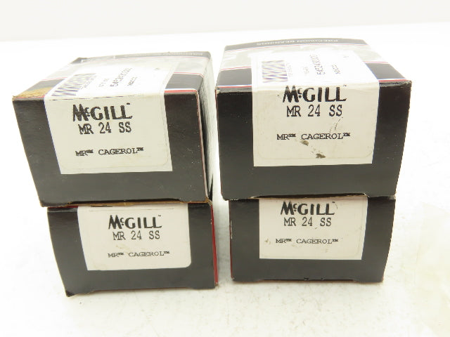 McGill MR 24 SS Needle Roller Bearing 1.50" Bore x 2" OD x 1.25" Width Lot of 4
