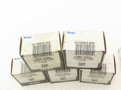 Koyo HJ-122016.2RS Needle Roller Bearing 3/4" Bore 1.25" OD 1" Width Lot of 6