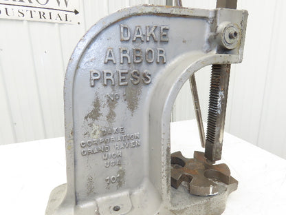 Dake Model No 1 Bench Top Arbor Press 3 Ton 7" Throat 11.5" Stroke