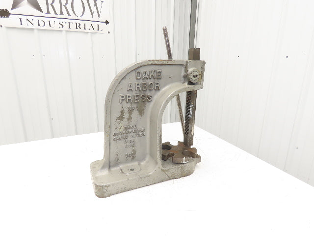 Dake Model No 1 Bench Top Arbor Press 3 Ton 7" Throat 11.5" Stroke