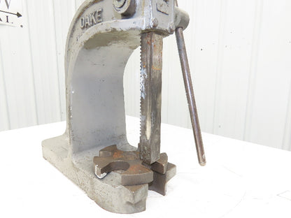 Dake Model No 1 Bench Top Arbor Press 3 Ton 7" Throat 11.5" Stroke
