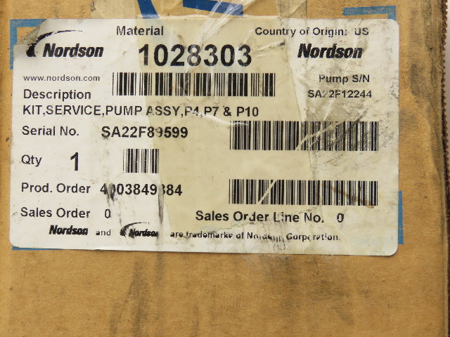Nordson 1028303 ProBlue Hot Melt Adhesive Glue Pump 15:1 Ratio P4, P7, P10