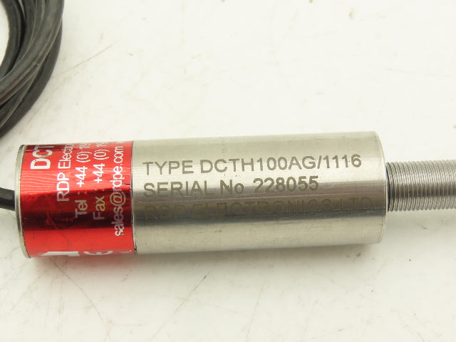RDP DCTH100AG Internally Amplified LVDT Displacement Transducer ±2.5mm 38" Lead