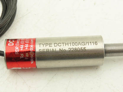 RDP DCTH100AG Internally Amplified LVDT Displacement Transducer ±2.5mm 38" Lead