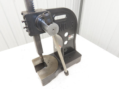 Dayton No 3 Bench Top Arbor Press 3 Ton 6" Throat 12" Stroke 3Z949J