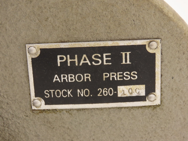 Phase II 260-100 Bench Top Arbor Press 1/2 Ton 3" Throat 6" Stroke