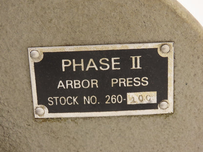 Phase II 260-100 Bench Top Arbor Press 1/2 Ton 3" Throat 6" Stroke
