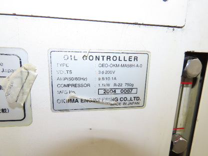 Okuma OEO-OKM-MA56H-A-0 Oil Controller Chiller Unit 1.1kw Compressor 20g Tank
