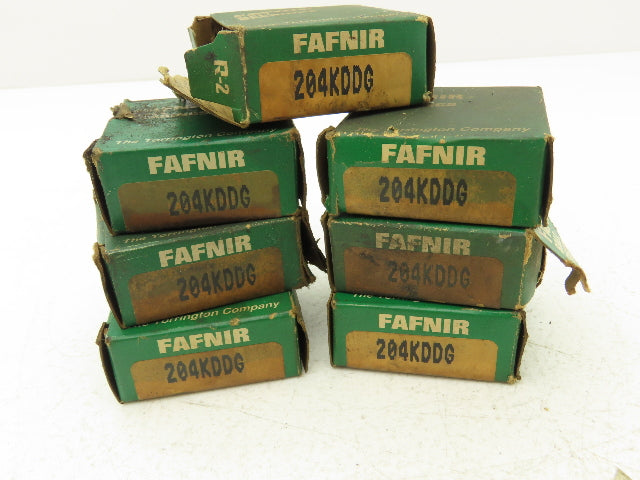 Fafnir 204KDDG Ball Bearing 20mm ID x 47mm OD x 14mm Width Snap Ring Lot of 7